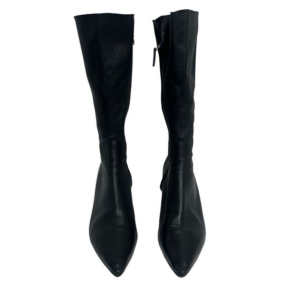 Valentino Black Nappa Leather Mid-Calf Pointed Toe Boots Size 39.5 US 9 - Picture 3 of 16